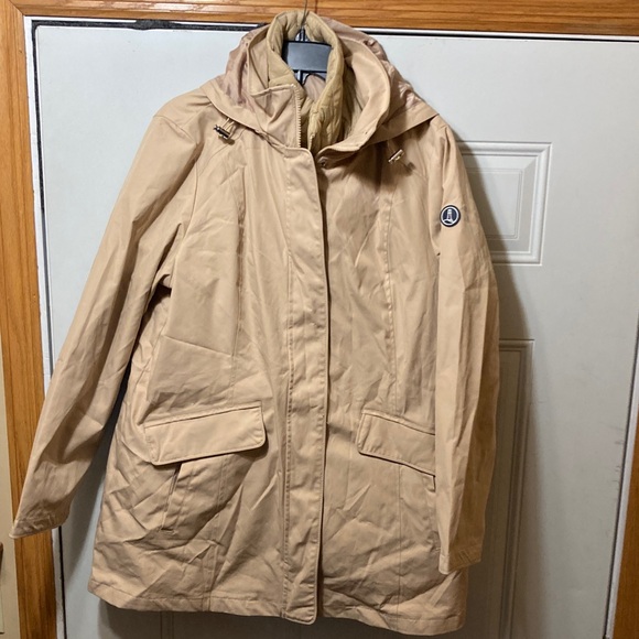 Land’s End Women's Tan Hooded Jacket L NWT